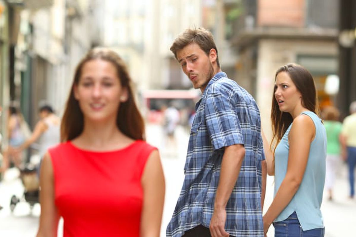 Distracted Boyfriend meme about Ugmonk