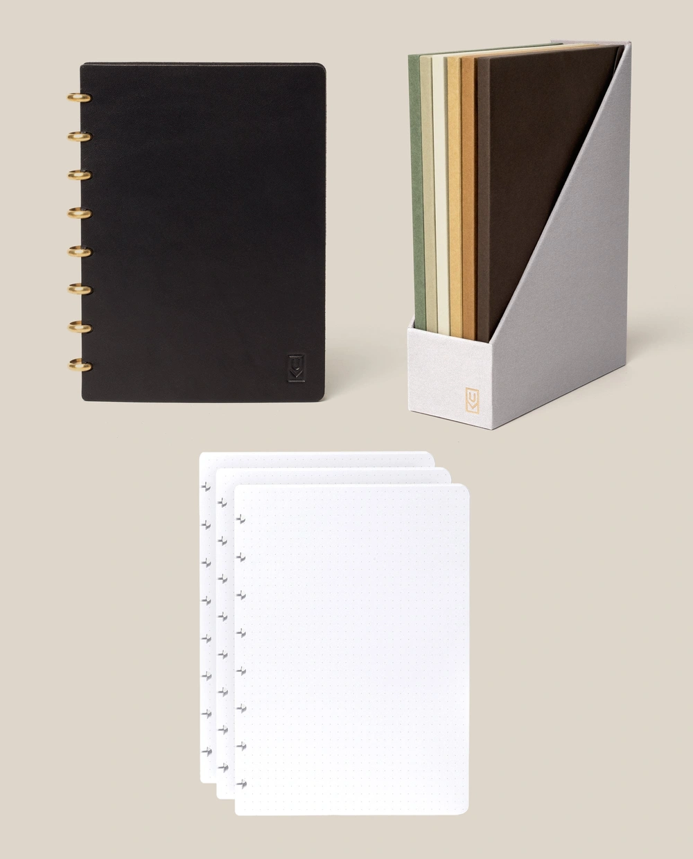 Discbound Heirloom Journal Bundle in black leather with refills and Journal Archive