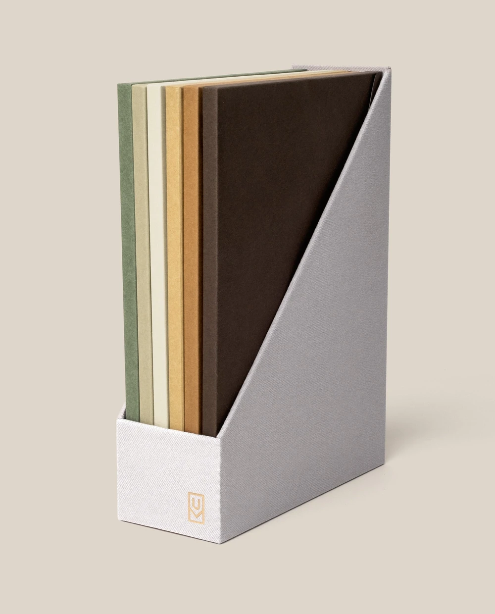 Discbound Journal Archive slipcase with six color-coded sleeves